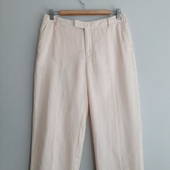 NOA NOA / Janet 100% Linen Straight Leg Regular Fit Dress Pants White Sz 6 - Picture 2 of 15